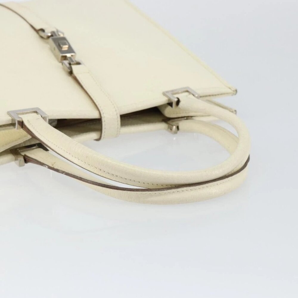 GUCCI Jackie Hand Bag Leather White Silver - Picture 8 of 16